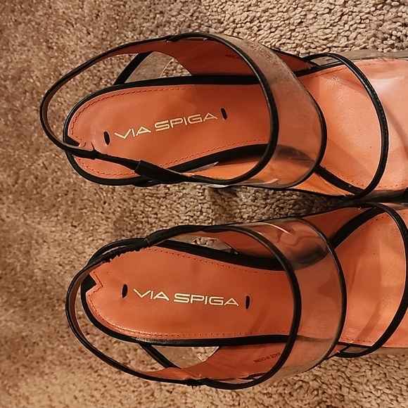 VIA SPIGA BLACK AND CLEAR HEELS - Picture 10 of 14